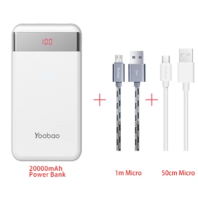 Yoobao m20pro 20000 мАч повербанк с 2 интерфейсами входа и 2 интерфейсами выхода(Lightning&Mircro вход) внешний аккумулятор для телефонов - Цвет: WE-2 Kind of Micro