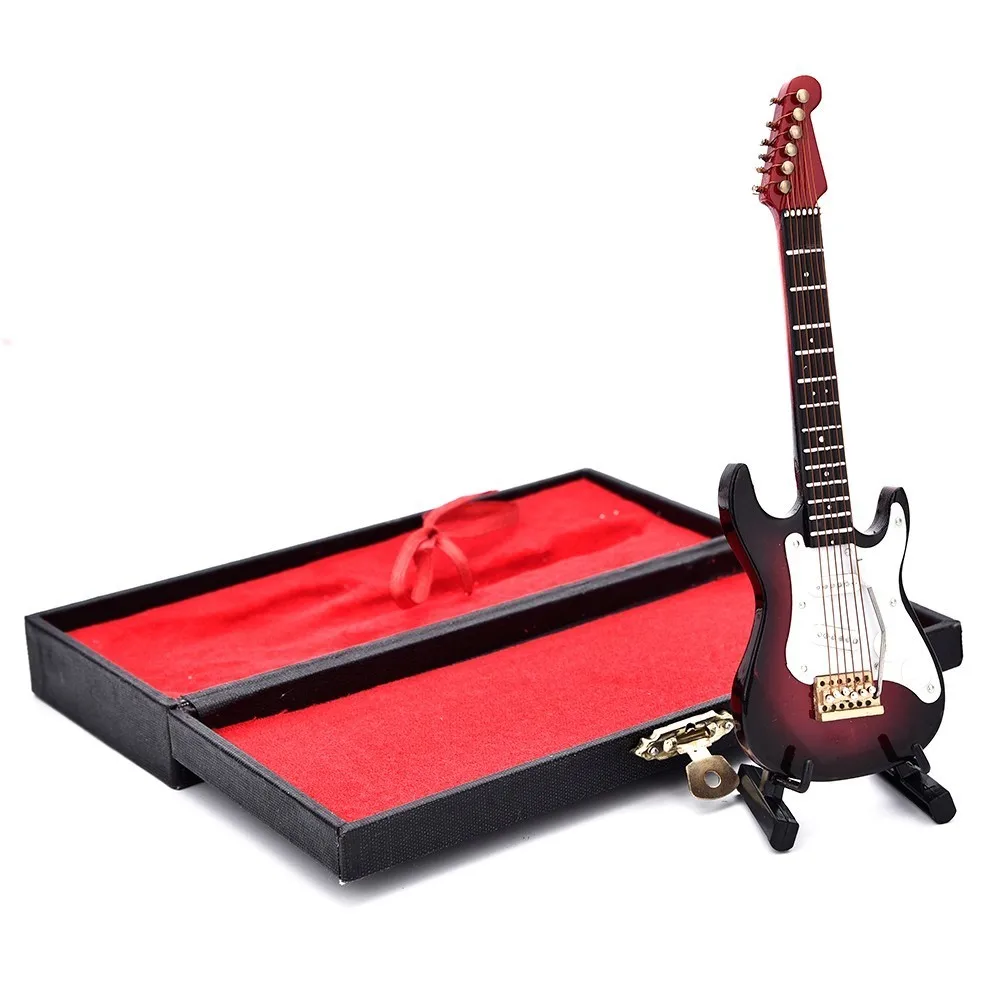 

3D Music Instrument Miniature Display Model Guitars And Quality Case Great Gift