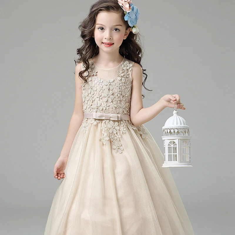Luxury Embroidery Floral Lace Pierced Prom Party Kids Dress For Girls Fashion 2017 Sweet Princess Wedding Flower Girls Dress P91 Luxury Embroidery Floral Lace Pierced Prom Party Kids Dress For Girls Fashion 2017 Sweet Princess Wedding Flower Girls Dress P91