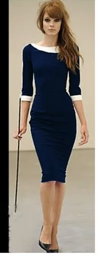 dark blue pencil dress