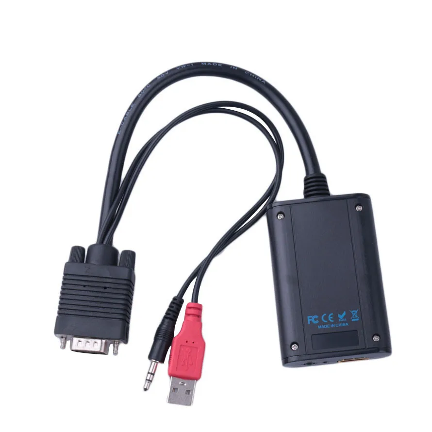  Nuovo VGA a HDMI Cavo HD Audio AV Convertitore Video HDTV Cavo per 1080 P Maschio-Femmina VGA2HDMI 