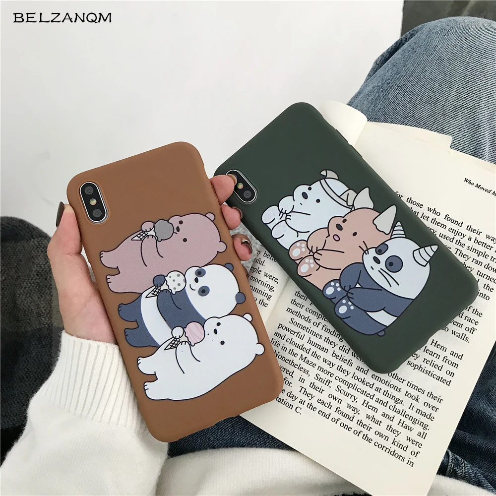 

Cute Animals Phone Case For iphone X 6 6S 7 8 Plus Soft TPU Back Cover Kawaii Bear Panda Cases For iphone X XS Max Xr XS Fundas