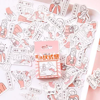 

46Sheets/Pack DIY Cartoon Life Ceremony Kawaii Stickers Diary Planner Journal Note Diary Paper Scrapbooking Albums Photo Tag