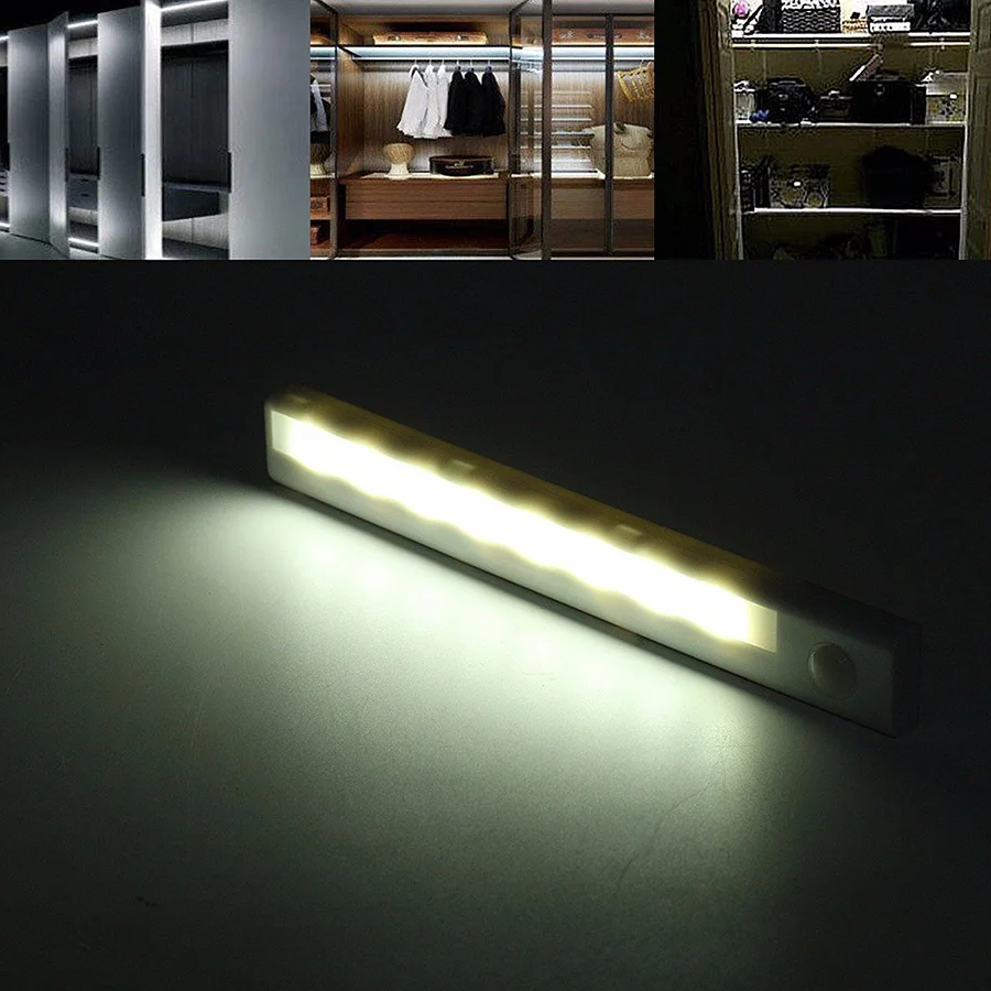 

Tanbaby Motion Sensor Night Light White Portable Wireless 8-LED Battery Operated Cabinet lamp for Closet Stiar Kitchen Bedroom