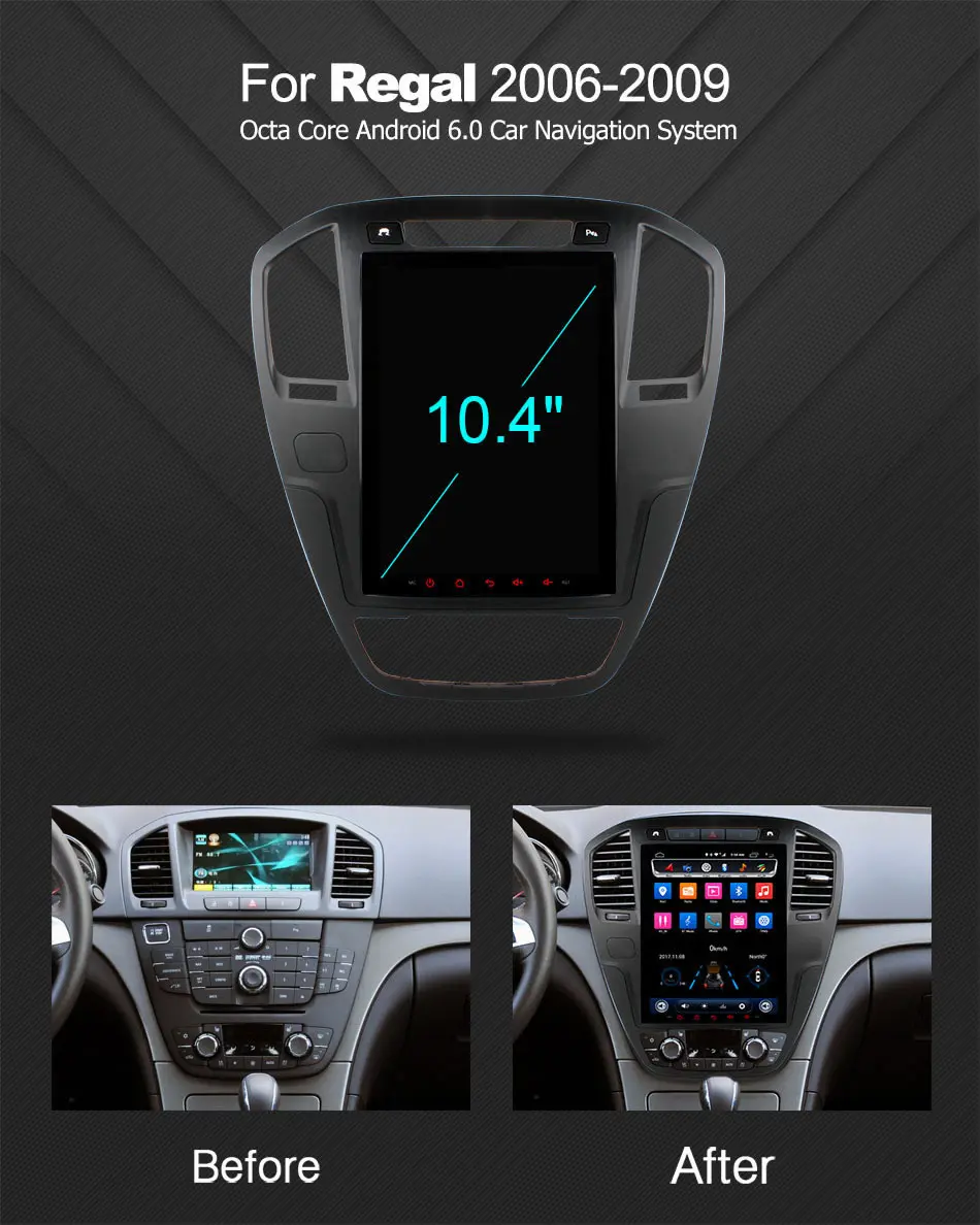 Excellent 10.4" Ownice C600 Octa Core Android 6.0 Car DVD Player for Buick Regal 2009 -2013 opel insignia gps head units radio stereo 4G 1