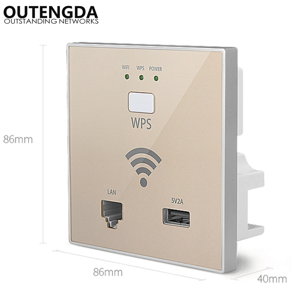 

300Mbps in Wall WiFi Access Point Wireless Socket AP for Hotel Wi-Fi Project mini WIFI Repeater router RJ45 USB WPS Encryption
