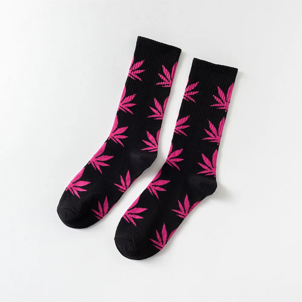 Модные удобные хлопковые носки высокого качества, 1 пара повседневные длинные носки с листьями кленовых листьев осенне-зимние SA-8 - Цвет: 25
