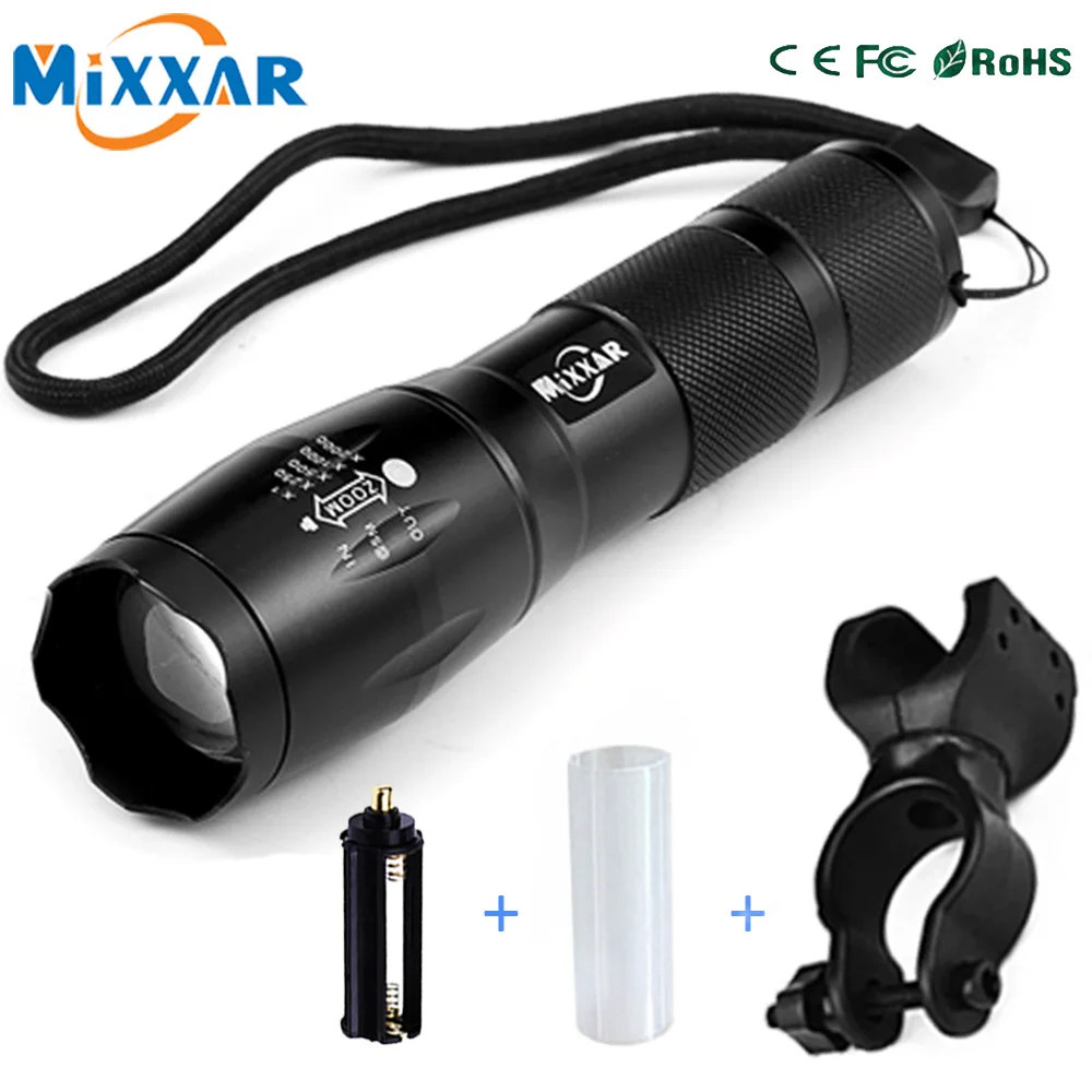 990000Lumens Tactical Zoomable T6 LED Powerful Flashlight 18650 Torch Light Lamp 