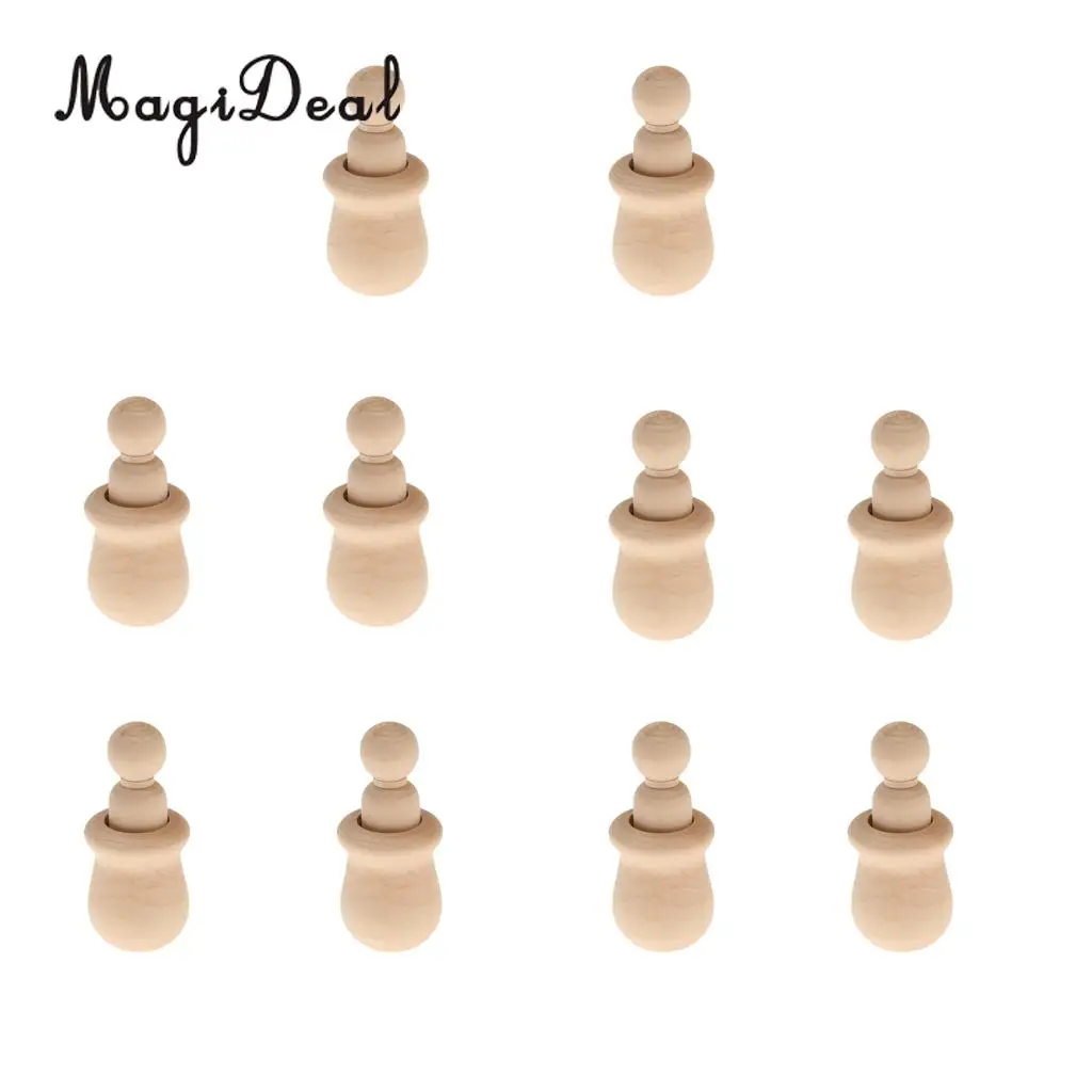30 Pieces Assorted Blank Christmas Tree Snowman People Nest Wooden Peg Dolls Crafts DIY Montessori Toys Wedding Cake Toppers