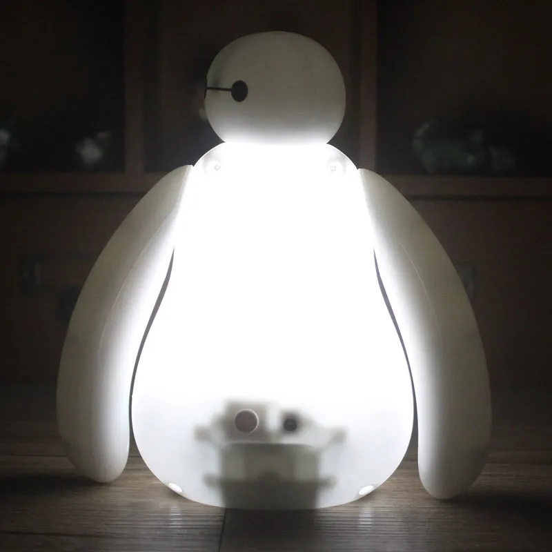 RGB с регулируемой яркостью Креативный Большой Герой милый мультфильм Baymax светодиодный usb зарядка Ночной светильник спальня лампа детский подарок ночник для детей