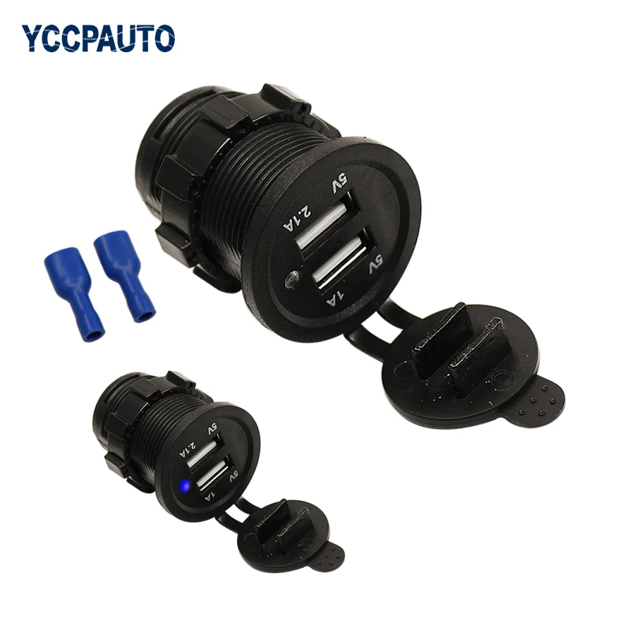 Автомобильное зарядное устройство YCCPAUTO 2 1 а/1 А 12 24 В двойной USB адаптер питания