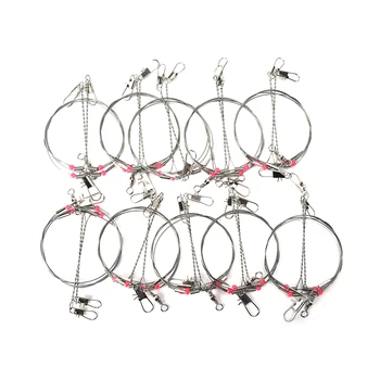 

20pcs Fishing Connector Wire Trace Leader Rig 2 Arm Fishing Lure Bait Swivel Rings Stainless Steel Fishing Tackle Box Tool Sets