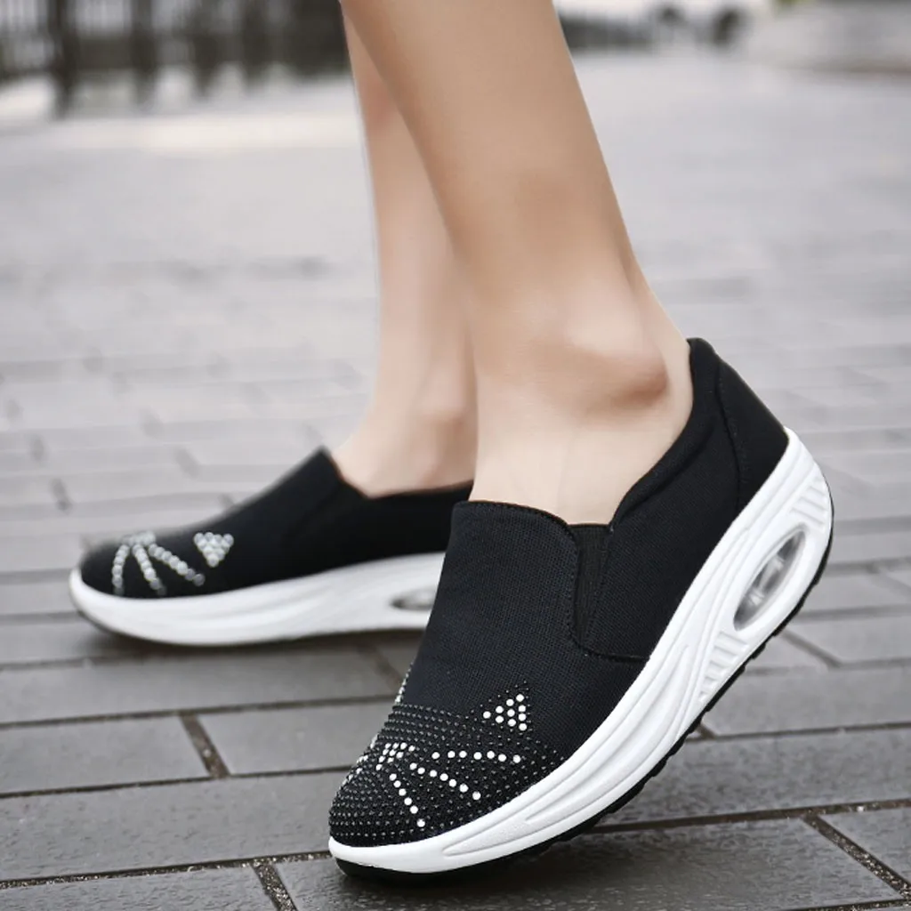 

womens shoes Rhinestone Cushion Sports Shoes Casual Shoes Thick Bottom Shaking Women's Shoe sportschoenen voor dames #XB35