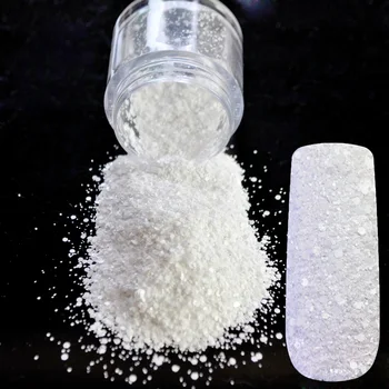 

Pure White Mix Size Glitter Sheet Dust DIY Nails Art Glitter Powder 3D Nail Art Decoration UV Gem Polish Deco Tools 270