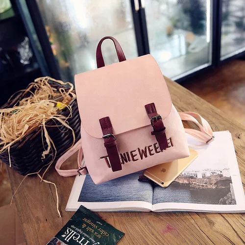 

Women's PINK Backpack Mini Fresh Double Backpack Shoulders Women Daily bag Wind Leisure Students Backpack Travel Bookbag Bagpack