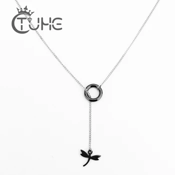 

Fashion Charms Lady Ceramic Dragonfly Necklaces & Pendants Retro Ceramic Women Long Sweater Chain Necklace Jewelry for Women