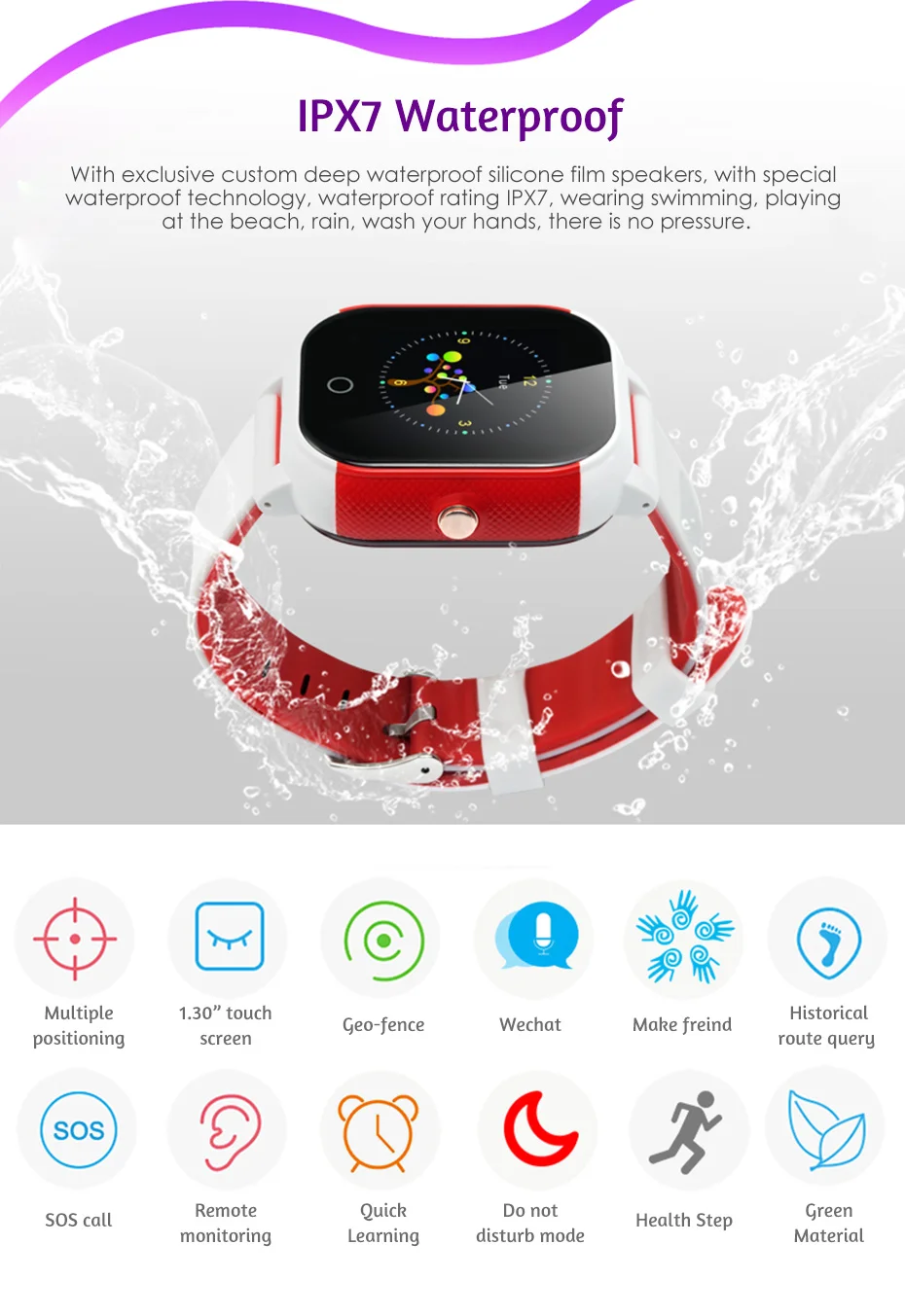 Smart Watches Android GPS Positioning Fitness Tracker Android Life Waterproof Anti-Lost Locator Children Smartwatch For Xiaomi (2)