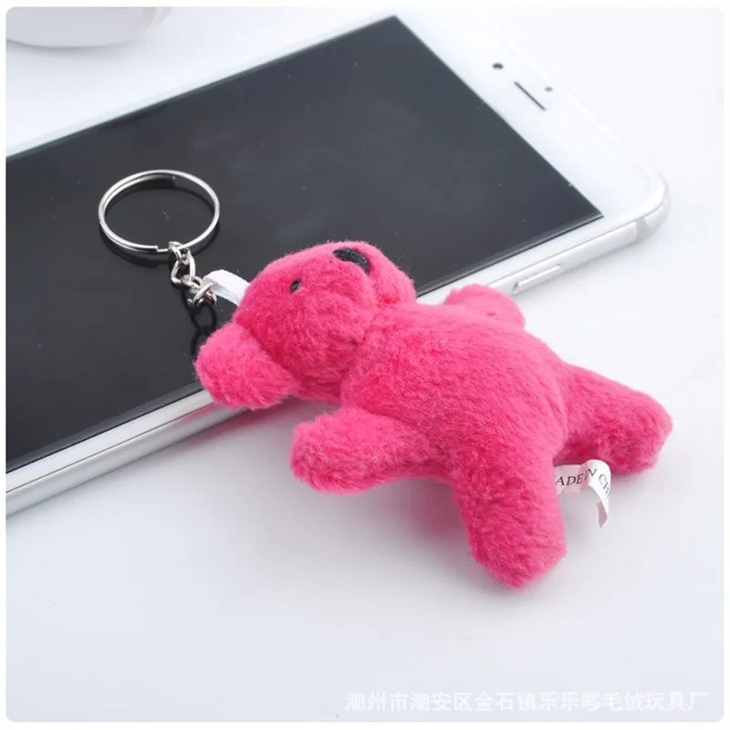 Super Kawaii Red Teddy Bear Plush Toys Bag Phone Key Peluche Pendant Dolls 20pcslot 7cm (5)