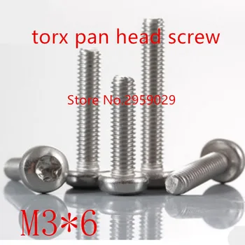 

100pcs/lot m3*6 stainless steel pan head torx machine screw