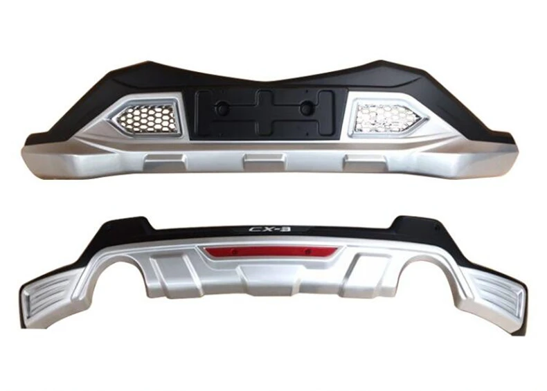 Fit For Mazda CX-3 CX3 Front+ Rear Bumper Diffuser Bumpers Lip Protector Guard skid plate ABS Chrome finish 2PES