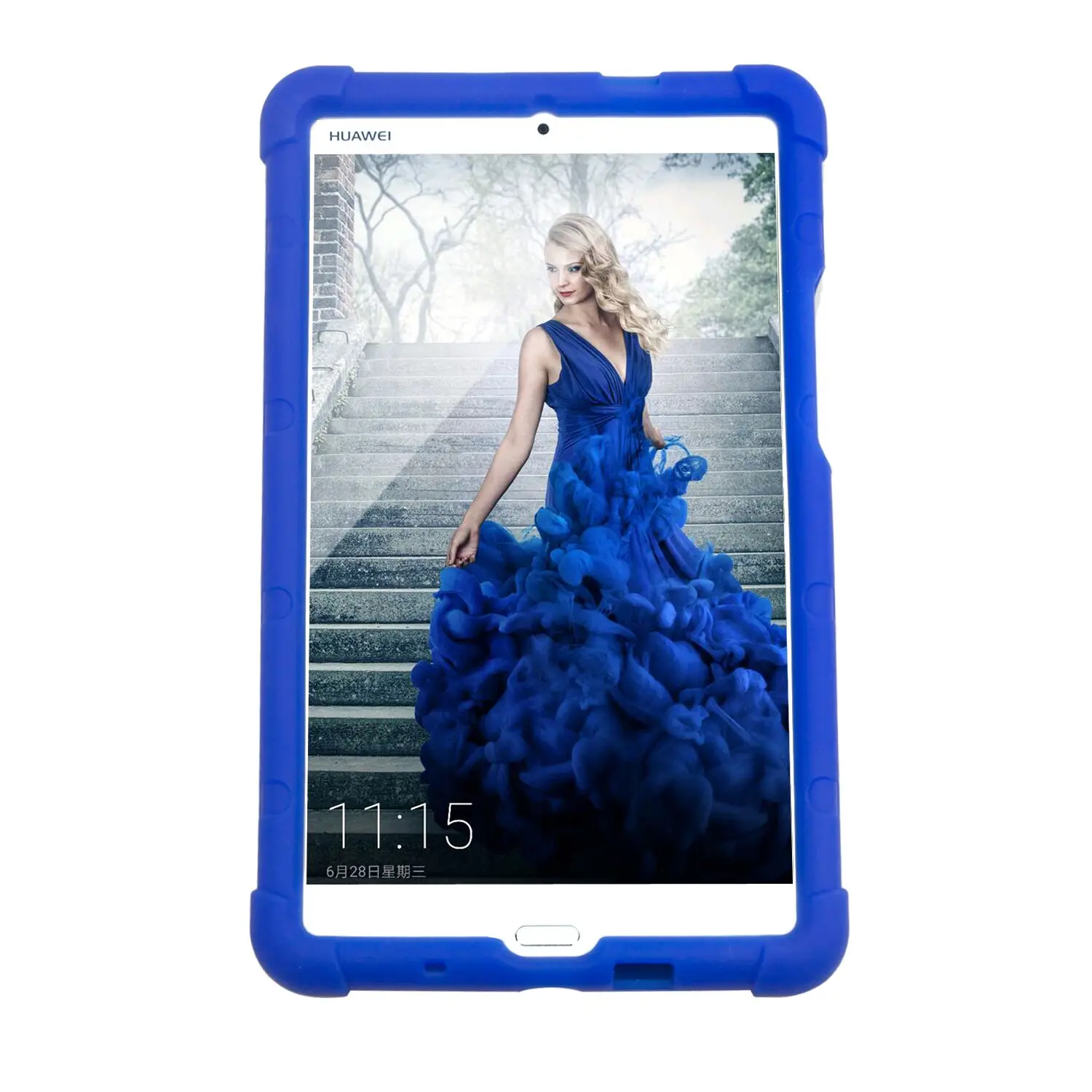 Подпрыгивающий чехол для huawei MediaPad M3 BTV-W09 детский бампер BTV-DL09 8,4 дюймов чехол для планшета Силиконовый прочный чехол синий - Цвет: Blue