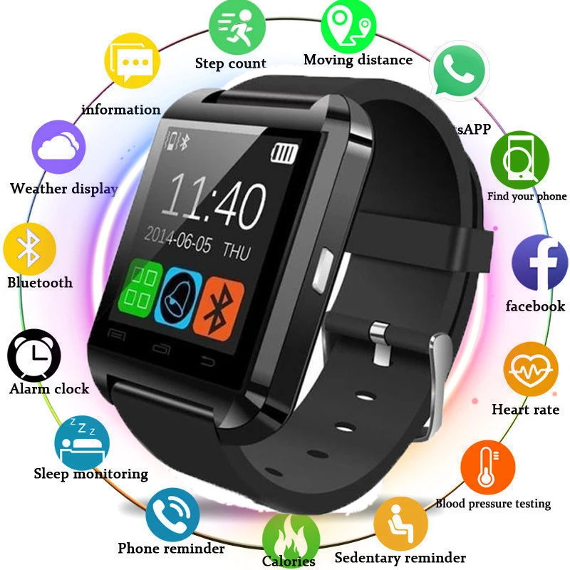 

Smart Watch U8 Smartwatch Clock Sync Notifier Support Bluetooth Connectivity For Android Phone Sport Smart watches PK A1 GT08 X6