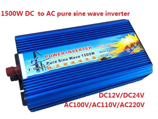 

Home pure sine wave power inverter digital display 1500W peak power 3000W DC24V to AC220V