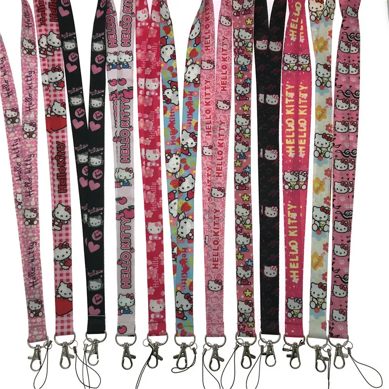 EUPNHY 1Pcs Hello Kitty Cell Phone Keys Neck Strap Lanyard ID Holder