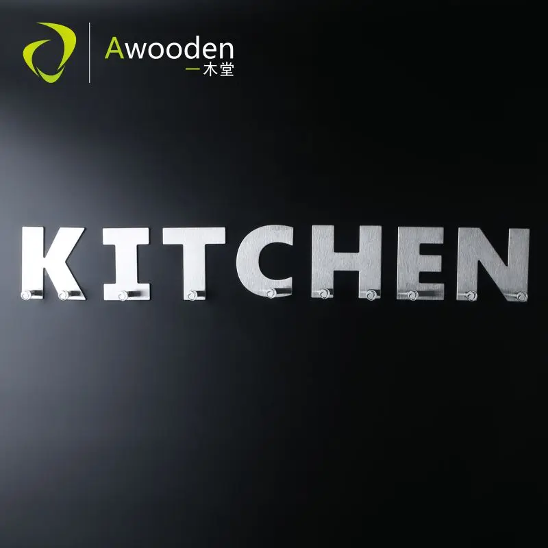  Awooden Kitchen Cutlery Holder Letter Shape KITCHEN Self Adhesive Metal Stainless Steel Decorative  - 32895105820