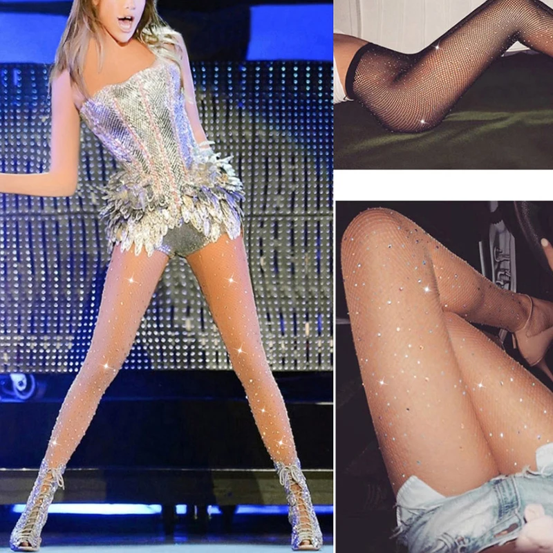 

Women Dance Accessories Sexy Rhinestone Socks Pole Dance Performance Clothing Dj Ds Gogo Rave Clothes Nightclub Outfits DC1556