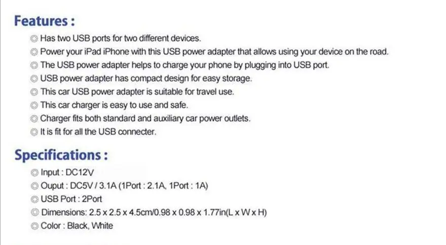 Мини Micro 3.1a двухместный автомобиль Dual USB Зарядное устройство адаптер питания для IPhone IPod iPad Samsung* 500 шт./лот