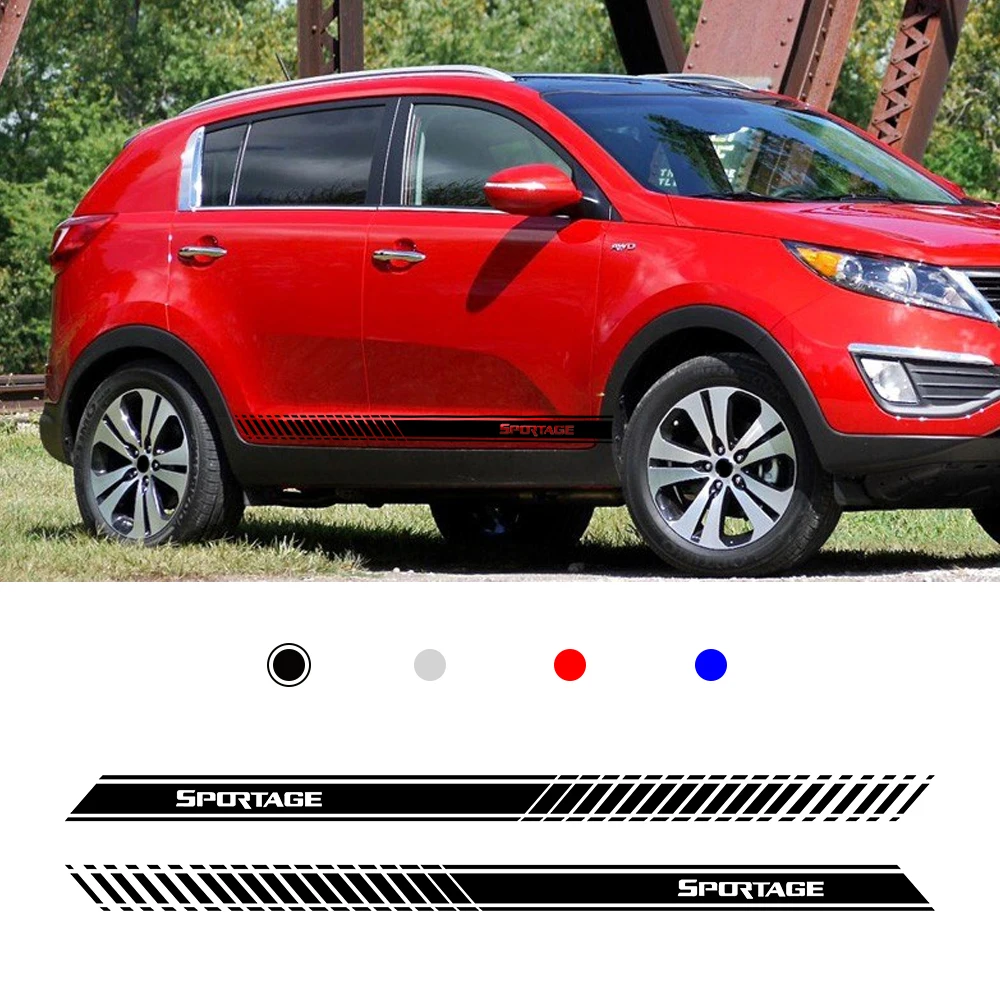 Для Kia Ceed Forte Soul Stonic Sportage Cerato Rio Sedan Niro автомобильные гоночные наклейки полосатые
