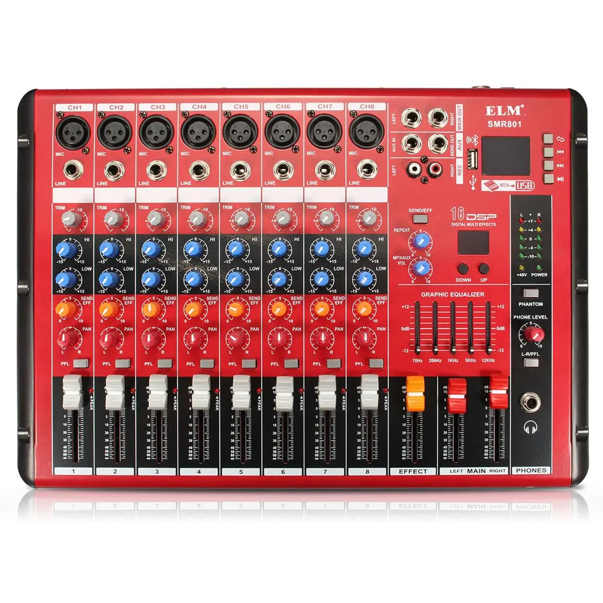 Профессиональный bluetooth DJ аудио микшерный пульт 8 каналов цифровой звуковой микшер для ТВ ПК телефона