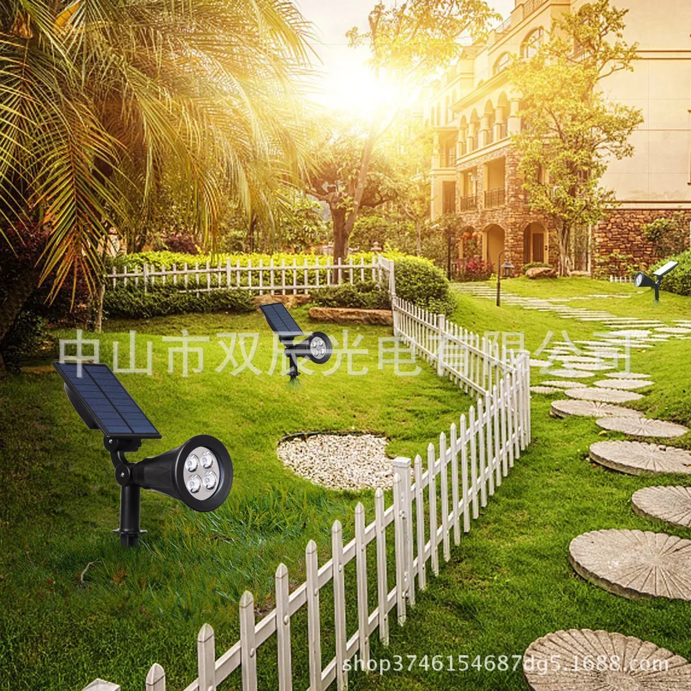 Солнечный газон Светодиодный уличный свет Открытый водонепроницаемый Пейзаж двора плагин прожекторы домашнего освещения