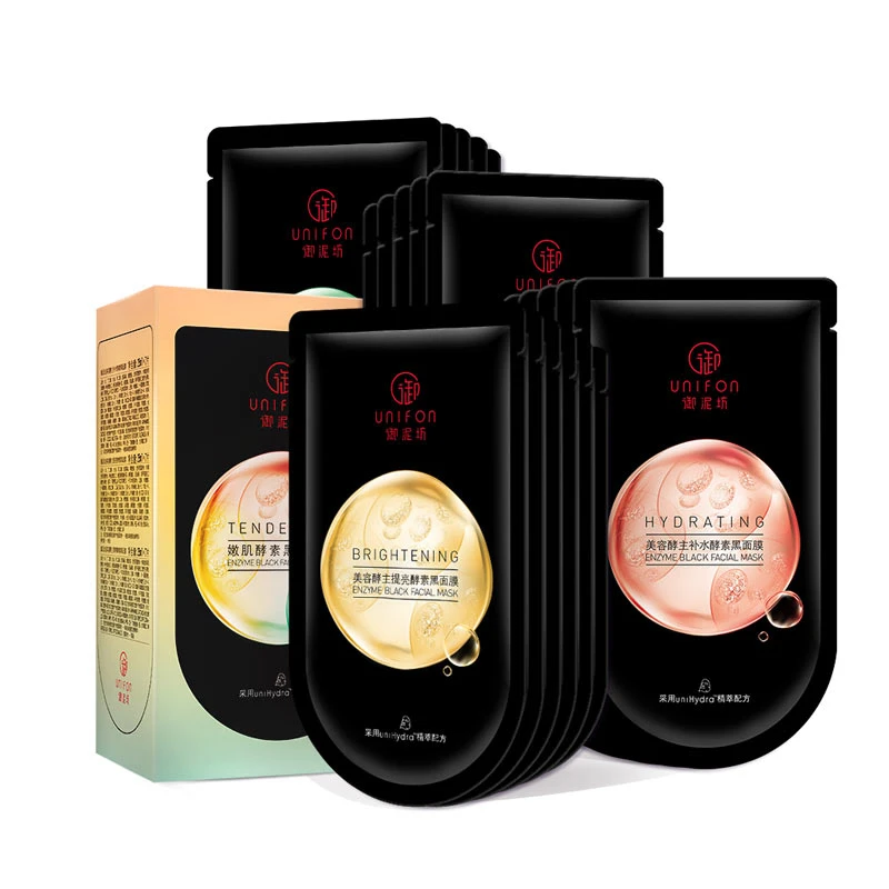 

UNIFON Balancing, Hydrating, Brightening Enzymes Black Mask Set 21pcs