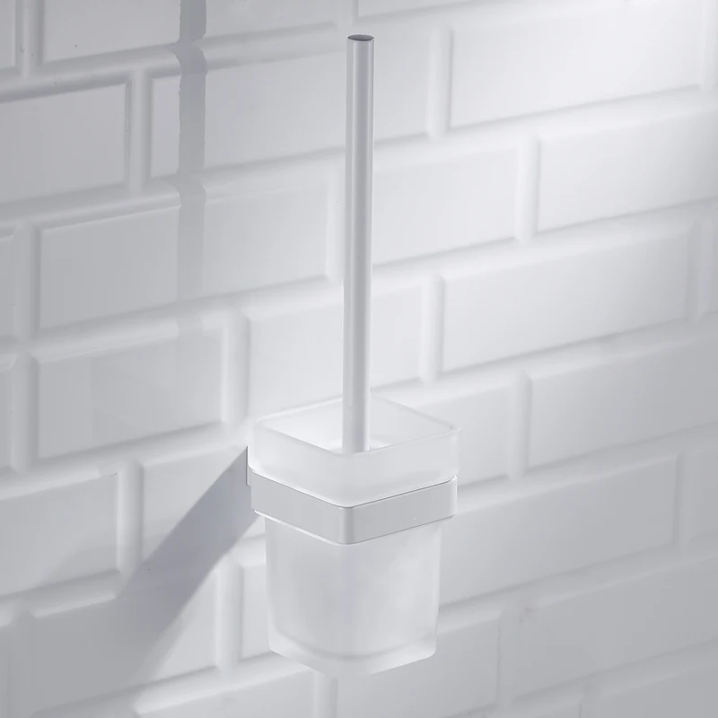 Нордическая белая стойка для хранения из нержавеющей стали, креативные Угловые корзины для ванной комнаты, простой крючок для халата, настенный набор подвесных аксессуаров - Цвет: toilet brush holder2