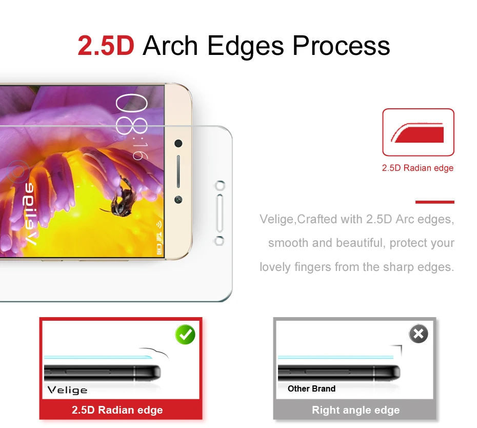 Velige 2.5D Tempered Glass for Letv Leeco le 2 pro le2 X620 X520 X527 Screen Protector 0.3mm Toughened Guard Glass Film (8)