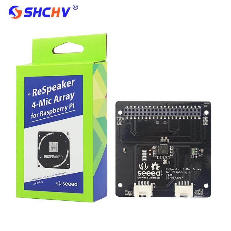 

Raspberry Pi for ReSpeaker 4-Mic Array for Raspberry Pi 4 Microphones Array for AI Voice Quad-microphone Expansion Board