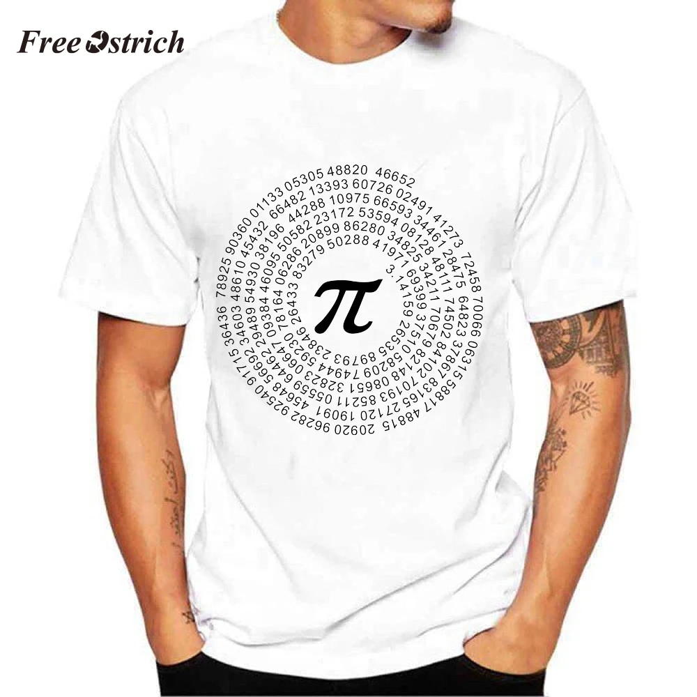 

Free Ostrich Men's Math Figure Print T-shirt Hot Sales Tees With Short Sleeve And Round Neck T-shirt Simple Male Casual T-shirt
