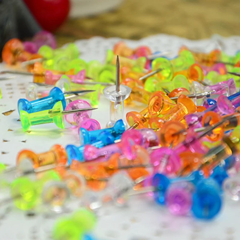 

50 pcs/lot Colorful Standard Pin Thumbtacks Push Pins Stationery Map Pin Cork Board Pins Buttons Office School Supplies
