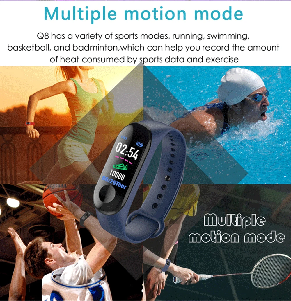 M3 Plus смарт-браслет пульсометр кровяное давление здоровье водонепроницаемые Смарт-часы M3 Pro Bluetooth часы B