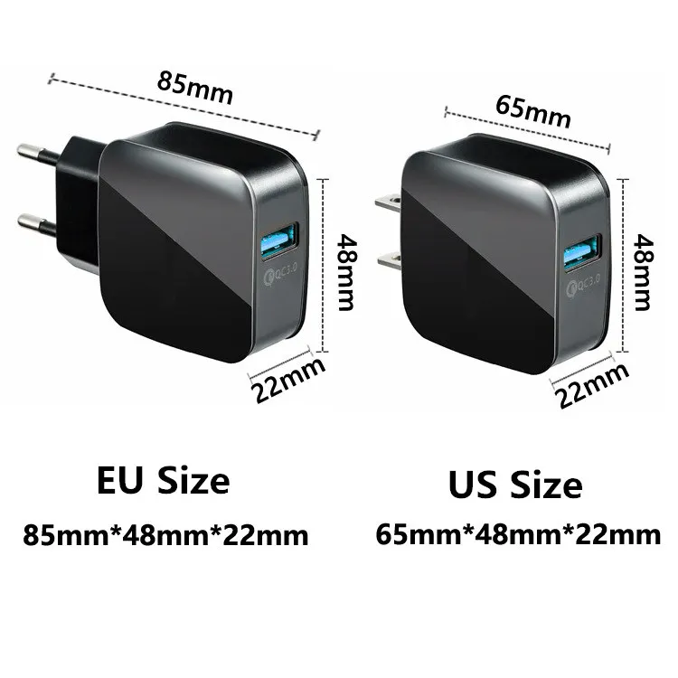 USB быстрое зарядное устройство s быстрое зарядное устройство Быстрая зарядка QC3.0 2,0 универсальный EU US настенный адаптер для путешествий для Xiaomi mi8 samsung huawei LG