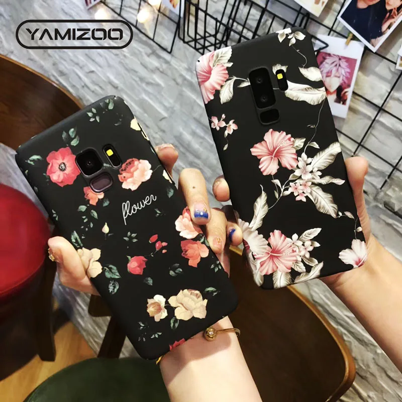 

YAMIZOO Flower Marble Case For Samsung Galaxy s8 s9 Plus Cover s7 Edge Luminous Hard Phone Cases For Samsung s8 s9 Case Note 8 9