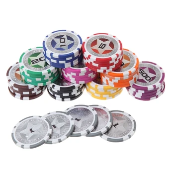 

5pcs Poker Chips Casino Coins Texas Hold'em Baccarat Clay Pokers Card Protector Poker Set Accessories