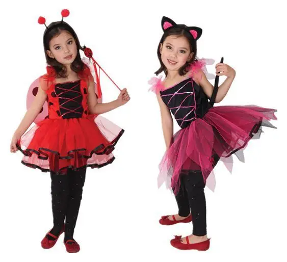 

Children's Day Party Masquerade Girls Little Insects Pretty Little Ladybugs Little Black Cats Elf Cosplay Costumes Gothic Lolita