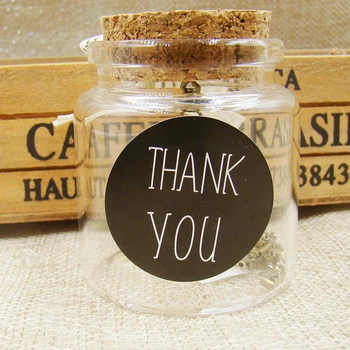 

600PCS/Lot 3cm Black THANK YOU Round Custom Adhesive Sticker Labels Scrapbook Envelop Classic Paper stickers custom cost extra