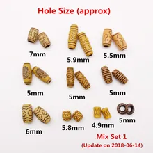 20 шт./партия акриловые деревянные плетеные косички для волос dread dreadlock бусины трубки манжеты зажимы для DIY аксессуары для парикмахерских