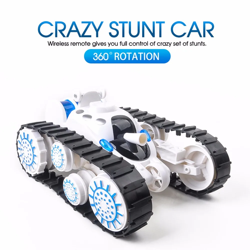 

VICIVIYA RC Car with Flexible Wheels Rotation Remote Control Music LED Robot Car Toys for Gifts flip stunt Car
