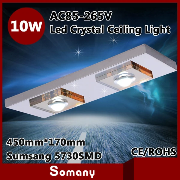 

2015 Discount Novelty Households Indoor Ceiling Light 5730SMD Surface Mounted Rectangle 10W Dual Amber Crystal Led Ceiling Lamp