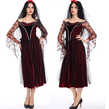 

Witch Cosplay Women Costumer Dress Halloween Ghost Bride High Quality Outfit